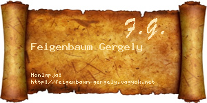 Feigenbaum Gergely névjegykártya